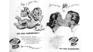 Foto da propaganda de João Dória que criou o Dia do Namorados no Brasil, comemorado em 12 de junho