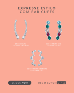 Seleção de brincos ear cuff Prata e Arte