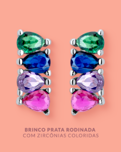 Foto de brinco multicolorido Prata e Arte