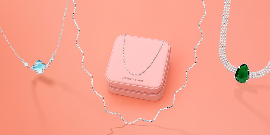 quatro choker de prata da Prata e arte