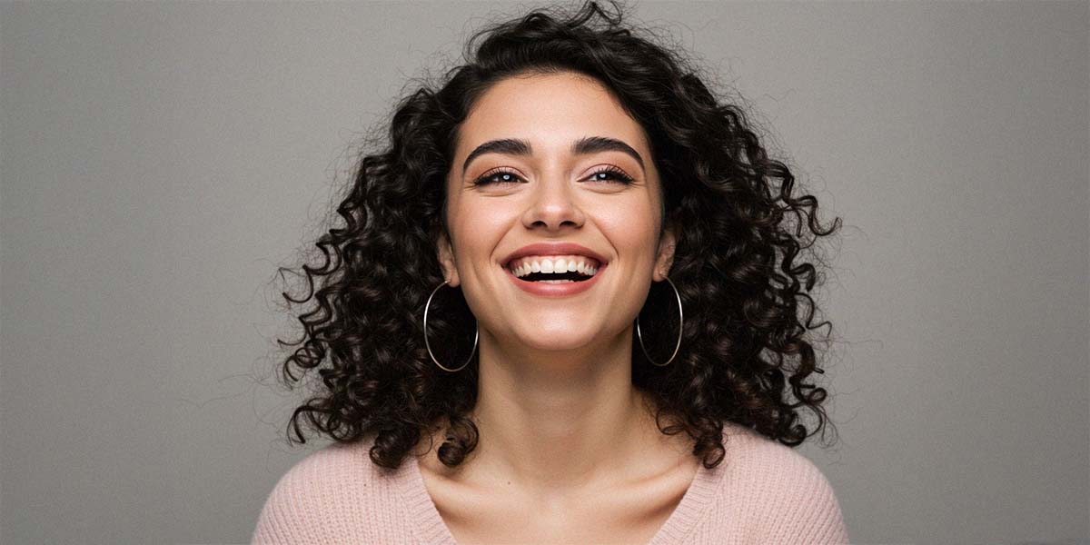 Mulher no inverno usando argola de prata