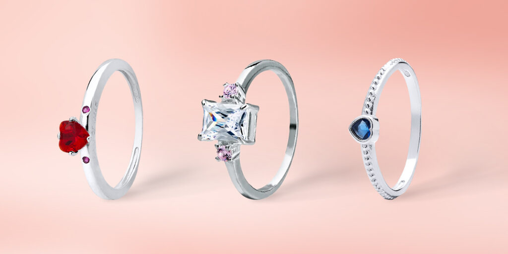 3 aneis de pedra natural