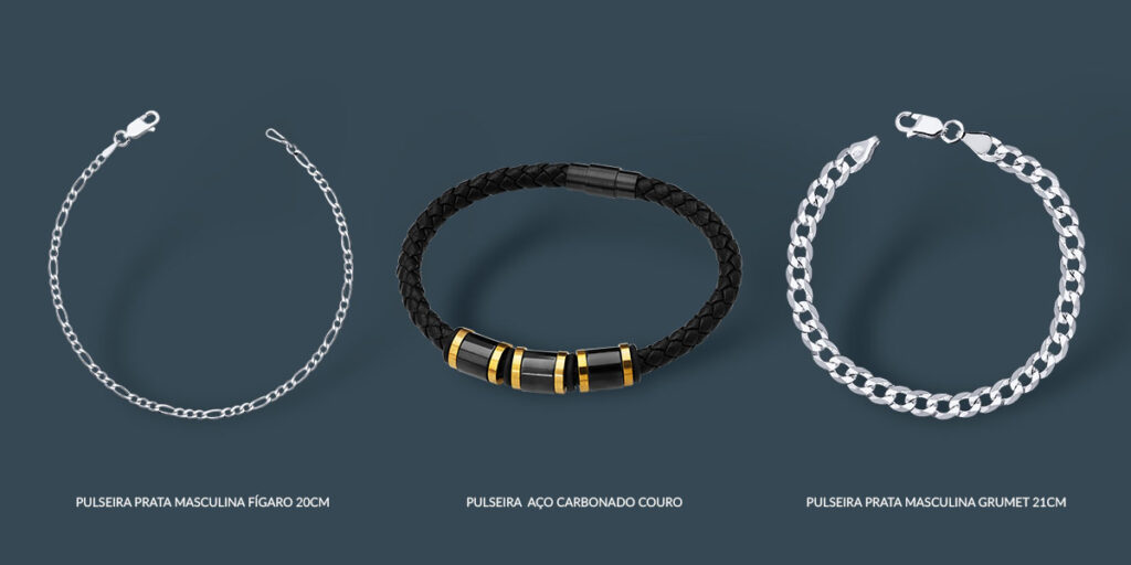 Pulseiras de prata dia dos pais