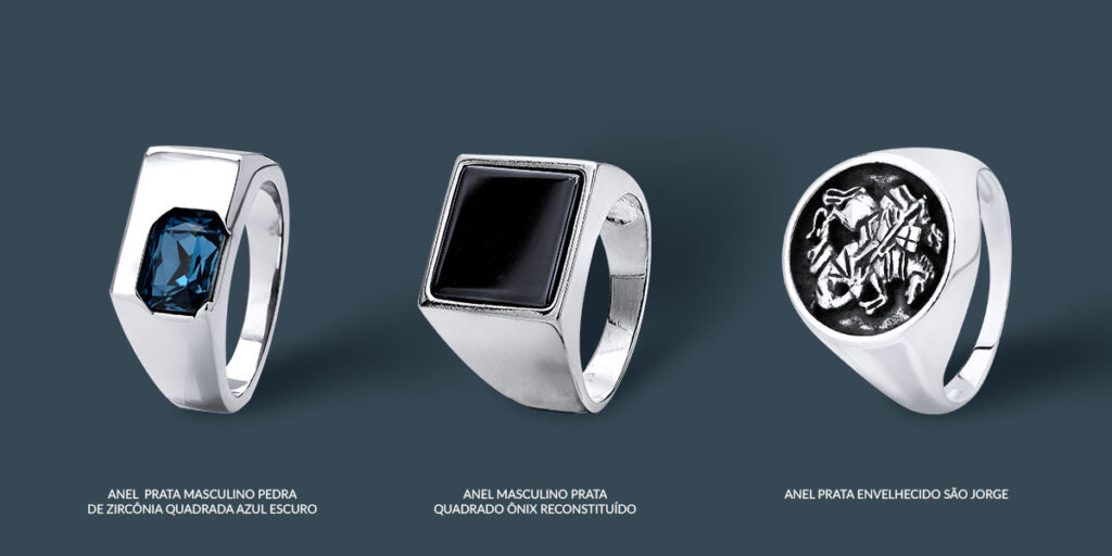 Aneis de prata dia dos pais