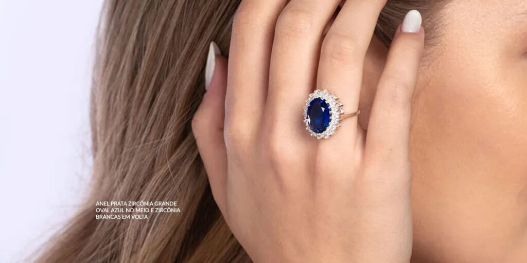 Anel azul profundo