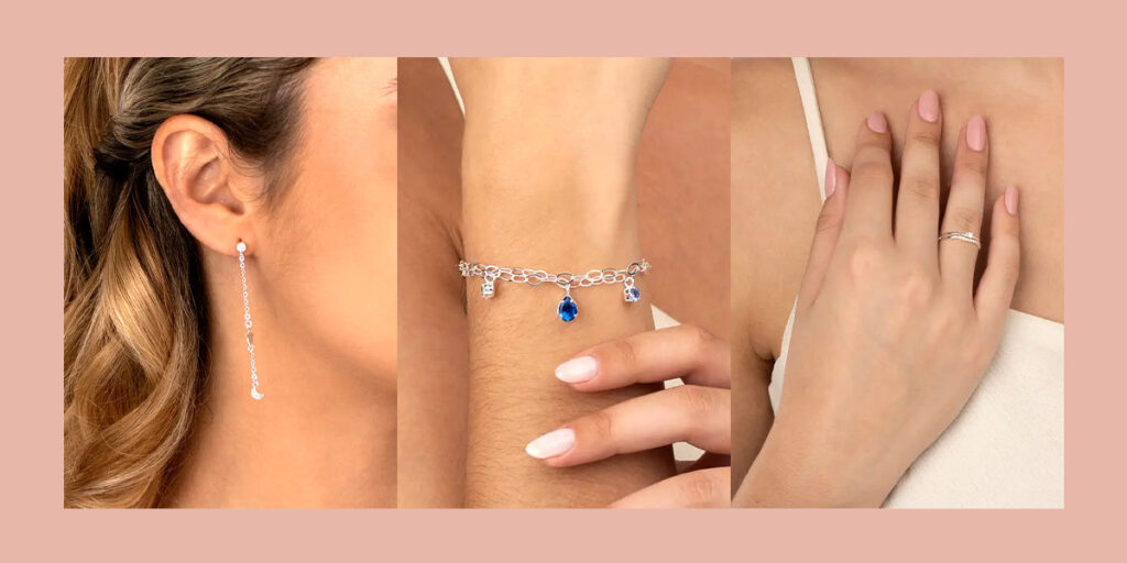 Casamento no campo, joias como brincos, colar e pulseira