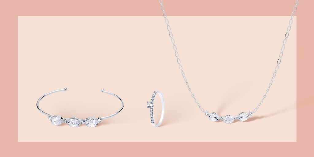 Joias de prata para casamento em campo